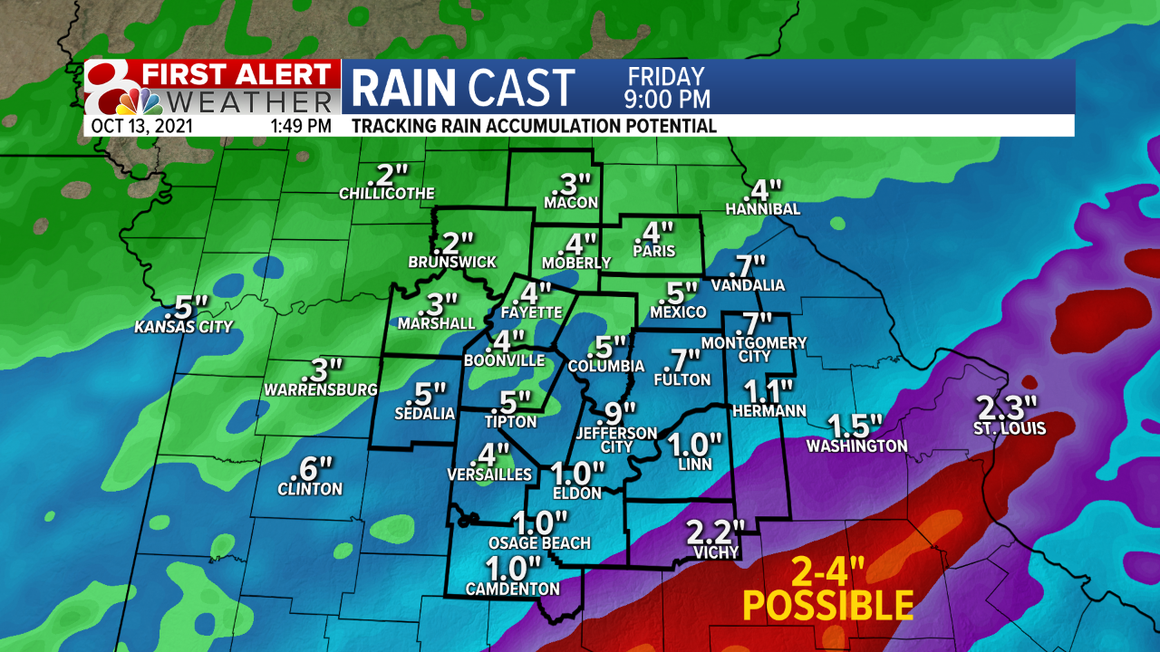 Rain accumulations